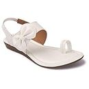 FASHIMO Women's Fashion Sandals | Faux Leather Comfortable and Stylish Wedge | For Casual Wear for Women & Girls S-32-White-36