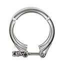 Exhaust Band V Clamp, 2.5 Inch 63mm Universal Stainless Steel T Bolt Hose Clamp, V Band Turbo Downpipe Exhaust Clamp with M6 Screw for Cars Motorcycles
