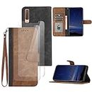 Hoyoikun Case Compatible with Samsung Galaxy A750/A7 2018, Give 2 Pieces Screen Protector.Flip Leather Edition, PU Leather Case with TPU Shell, [Foldable Stand] [Magnetic Closure]-Brown