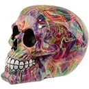 Puckator Rainbow Marble Effect Skull Ornament - Home Decoration - Rainbow Marble Skull - Ornaments - Resin - Home Accessories - Living Room Accessories - Human Skeleton - Goth Gifts For Men