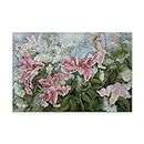 Trademark Fine Art ALI30400-C2232GG Pink Star Gazer Lilies by Joanne Porter Canvas Art, Multicolor, 22x32