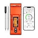 ThermoPro Twin TempSpike 500FT Truly Wireless Meat Thermometer with 2 Meat Probes, Bluetooth Meat Thermometer with LCD-Enhanced Booster, Meat Thermometer Wireless Probe for Rotisserie BBQ Grill Oven