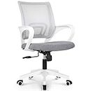 NEO CHAIR Office Computer Desk Chair Gaming-Ergonomic Mid Back Cushion Lumbar Support with Wheels Comfortable Blue Mesh Racing Seat Adjustable Swivel Rolling Home Executive (Grey)
