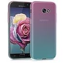 kwmobile Case Compatible with Samsung Galaxy A5 (2017) - Case Transparent Gradient Phone Cover - Bicolor Dark Pink/Blue/Transparent