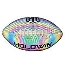HW HOLOWIN Holographic Luminous Light Up Reflective Football for Night Games & Training, Glowing in The Dark, Great American Football Gifts for Men (Black, Official (Size 9))