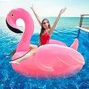 TURNMEON 52" Large Inflatable Pool Float Party Toys with Sturdy Handles, Summer Beach Floaties Swimming Pool Inflatables Ride-on Pool Toys Raft Lounge for Adults Kids Teens (Flamingo and Unicorn)