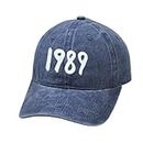 KITPIPI 1989 Gorra de béisbol para hombres y mujeres, vintage, Taylor, gorra de béisbol de algodón, bordada, ajustable, con correr, Azul2, Taille unique