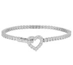 QVc Epiphany Sterling Silver 6.5" Tennis Bracelet w/Heart Clasp SOLD OUT