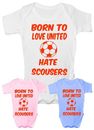 Love Man United Hate Scousers Football Babygrow Vest Baby Clothing Funny Gift 