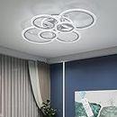 Oninio LED Ceiling Light 76W Modern Close to Ceiling Lamp Dimmable 6 Rings Ceiling Chandelier Lighting Modern Flush Mount Lighting Fixtures for Living Dining Room Bedroom Kitchen