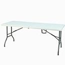 SAKUSEI 6ft 1.8m Heavy Duty Folding Table Trestle Party Garden Table With Carry Handle