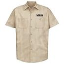 Gas Monkey Garage Short Sleeve Work Shirt - Beige Men's T-Shirt (3XL)