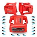 YEX-BUR 5-Packs USB Charger Adapter Compatible with Milwaukee m18 18v Battery Tool Holder Battery Base with USB-A & Type-C Port