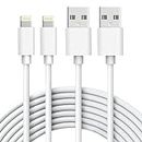 THE BATTERY STORE Original Phone Charging Cable (Pack of 2) & Data Sync USB Cable Compatible for iPhone 13, 12,11, X, 8, 7, 6, 5, iPad Air, Pro, Mini & iOS Devices - White (IPH-2)