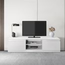 Mesa de TV módulo bajo de televisión tablero madera blanca mesita 120x36x40 cm