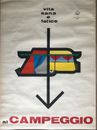 AFFICHE ORIGINALE 1965 CAMPING CAMPEGGIO FIRENZE FLORENCE ORIGINAL ITALY POSTER