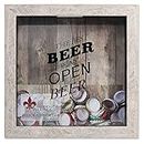 Lawrence Frames 10x10 Weathered Birch Beer Cap Holder Shadow Box, Brown