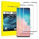 [2 Pack] QUESPLE Galaxy S10 Screen Protector, Shatterproof Premium Tempered Glass Film for Samsung Galaxy S10 Screen Protector/Case-Friendly