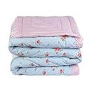 Nivasam Microfibre All Season/AC/Summer Printed Reversible King Double Bed Comforter Blanket | Blanket | Dohar | Duvets -220GSM (Pink Rose)