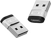 rts {2 Pack } New USB Type C Female to USB Male Adapter Converter,Type C Charger Plug Power Converter for Apple Watch iWatch Series 7 8 SE,AirPods,iPhone 11 12 13 14 Plus Pro Max,SE,iPad Mini 6 Air 4 5,Samsung Galaxy S20 S21 S22 FE Plus Ultra (Silver)