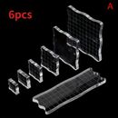 6pcs Acrylic Clear Stamp Block Pad Transparent Grid Lines Plate For Diy Scrapbooking Photo Album Handmade Tool Curve Edges Stamping