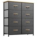 YITAHOME Dresser with 8 Drawers - Fabric Storage Tower, Organizer Unit for Bedroom, Living Room, Hallway, Closets & Nursery - Sturdy Steel Frame, Wooden Top & Easy Pull Fabric Bins