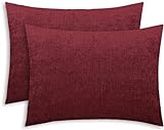 IMSmartMart Black Hosiery Cotton Hard Bed Pillow | 16" x 25" Medium Hard Pillow (Maroon) - Perfect Neck Support (04 Count)