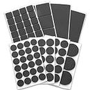 Grevosea 93 Pieces Furniture Pads Non Slip Furniture Pads Floor Protectors Self Adhesive Chair Pads Round Furniture Pads for Protecting Hardwood Floors 8 Sheets 1 Inches Black