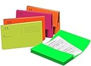 (Pack of 10) A4 Coloured Foolscap Document Wallets 250 GSM Half Flap Assorted Colours 100% Recycled Paper Folders for Office, Home and School Supplies, File Paper Work and Document Organiser (1)