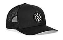HAKA State City Trucker Hat for Men & Women, Adjustable Baseball Hat, Mesh Snapback, Sturdy Outdoor Black Golf Hat, Black, One Size
