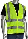 CustomGrips BY SISO SAFETY Vest Large, with Reflective Strips for Safety, High Visibility Safety Vest with Pockets, Breathable Fabric Multipurpose Work Vest for Men and Women ANSI Class 2 Vest