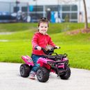 Kids 6V Battery Powered Ride On Car Quad Four Wheeler ATV Toy with Music Pink