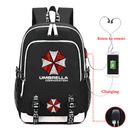 Resident Evil Backpack Teenagers Book Schoolbag Men Women USB Travel Laptop Bags