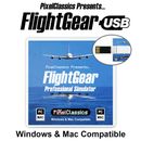 Pro Flugsimulator 2023 Edition Vollversion FlightGear Flugzeug Sim auf USB PC