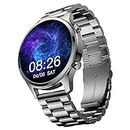 Noise Halo Plus Elite Edition Smartwatch with 1.46" Super AMOLED Display, Stainless Steel Finish Metallic Straps, 4-Stage Sleep Tracker, Smart Watch for Men and Women (Elite Silver)