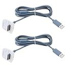 YINETTECH 2Pcs USB Charging Cable Lead Adapter Charger 1.5 M USB Battery Charging Cable Charger Compatible with Xbox 360 Wireless Gamepad Controller