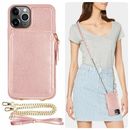 New!! 2019 iPhone 11 Pro Max Wallet Case Credit Card Holder with Crossbody Chain