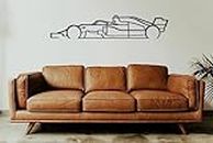 Herrlich Homes Formula 1 Car Silhouette Wall Art, F1 Metal Wall Art, Gift For Car Lovers, Car Silhouette, Gift for Boyfriend, Man Gift, Decor for Garage (120cm Wide)