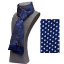 Bufanda de seda 100 para hombre corbata pañuelo doble capa azul sedoso suave