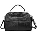 Crossbody Bags for Women,VASCHY Fashion Lightweight Vegan Leather Handbag Shoulder Bag Purse for Shopping, Work, Travel Black