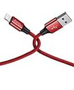 ZOUL USB to Lightning Nylon Braided Fast Charging and Data Sync Cable Compatible for iPhone 14, 13, 12, 11, X, XR, XS, XS Max, 8, 7, 6, iPad Air/Pro/Mini (2M, Red)
