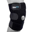 EzyFit Knee Brace Support For Arthritis, ACL, LCL, MCL, Sports Exercise, Meniscus Tear Injury Recovery - Side Stabilizers Open Patella - Best Comfort Fit Adjustable Neoprene Wrap - 3 Sizes