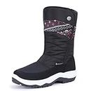 CIOR Women's Snow Boots Winter Water-Resistant Fur Lined Frosty Anti-Slip Warm Snow Boots U120WMX004-Black-38