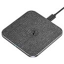 AGPTEK Wireless Charger, 15W Wireless Charging Pad for Samsung S24/S23/S22/S21/S20/S10/Z Flip 3/4/5, Compatible with iPhone 15/14/13/12/11/10/XR/XS, Google Pixel 5/6/7/8, AirPods, Qi-Certified, Black