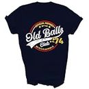 MIRABOZZI Vintage 50th Birthday Old Balls Club 1974 for Old Man 50 Years Old Unisex Shirt Gift Women Men T-Shirt (Navy;2XL)