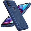 BNIUT for Motorola Moto G Pure Case: Dual Layer Protective Heavy Duty Cell Phone Cover Shockproof Rugged with Non Slip Textured Back - Military Protection Bumper Tough - 6.5inch (Navy Blue)