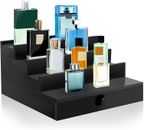 Cologne Organizer for Men, 4 Tier Wood Perfume Organizer with Felt Lining Drawer