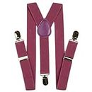 bilAnca� Maroon Burgundy Color Suspenders Belts Stylish For men/boys/women/girls. Above 10 Years
