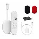 TV Chromecast - HD Streaming Device with Voice Control Remote and HDMI Cable - Cast Shows, Music, Images, and Sports from Your Phone to Your TV - with a Cleaning Cloth and Travel Case - White