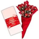 Decadent Chocolate Rose Bouquet with Gift Box, Valentine’s Day Present, 12 Candy Flowers Included